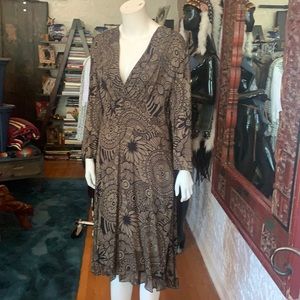 Vintage inspired rayon print dress